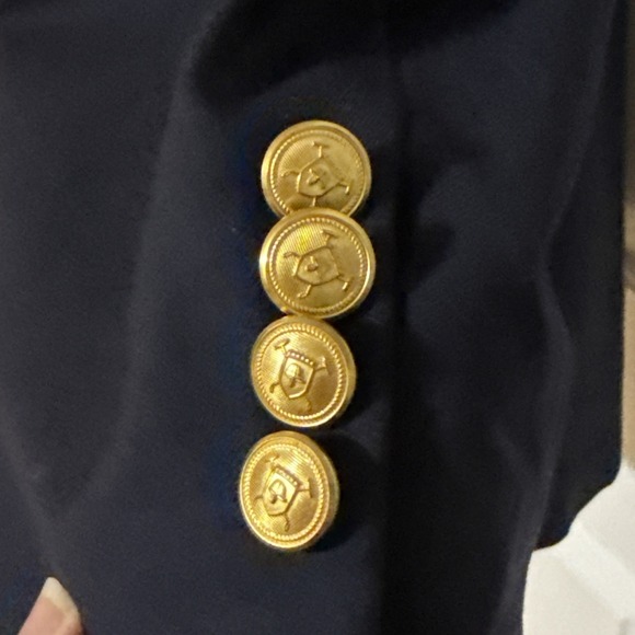 Lauren Ralph Lauren Blazer Men's 44L Navy 100% Wool Gold Buttons Single Vent - Picture 4 of 13
